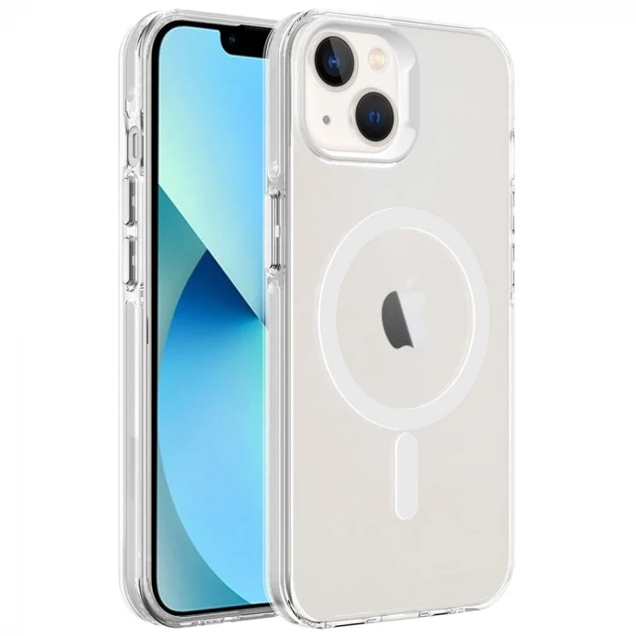 iPhone 13 Kılıf M-safe Şarj Özellikli Buzlu Transparan C-Pro Sert Kapak