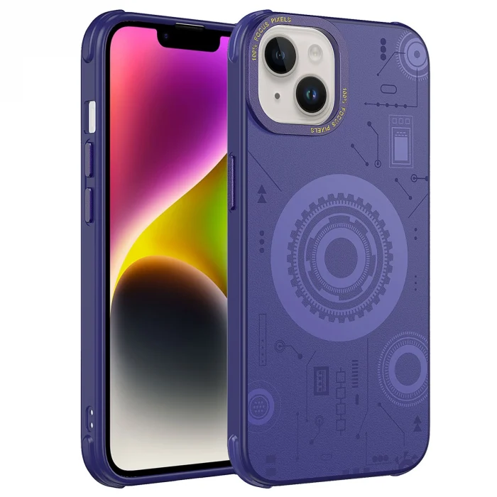 iPhone 13 Kılıf Wireless Şarj Özellikli Desenli Hot Kapak
