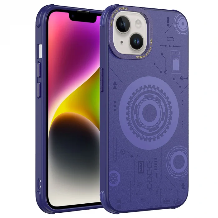 iPhone 13 Kılıf Wireless Şarj Özellikli Desenli Hot Kapak