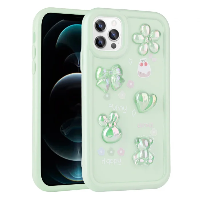 iPhone 13 Pro Kılıf Kabartma Figürlü Parlak Toys Silikon Kapak