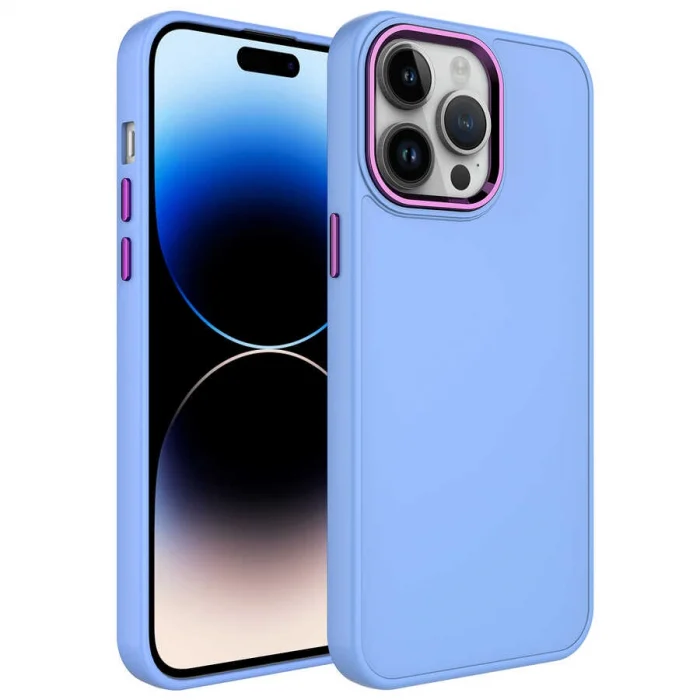iPhone 13 Pro Kılıf Metal Çerçeve ve Buton Tasarımlı Silikon  Luna Kapak