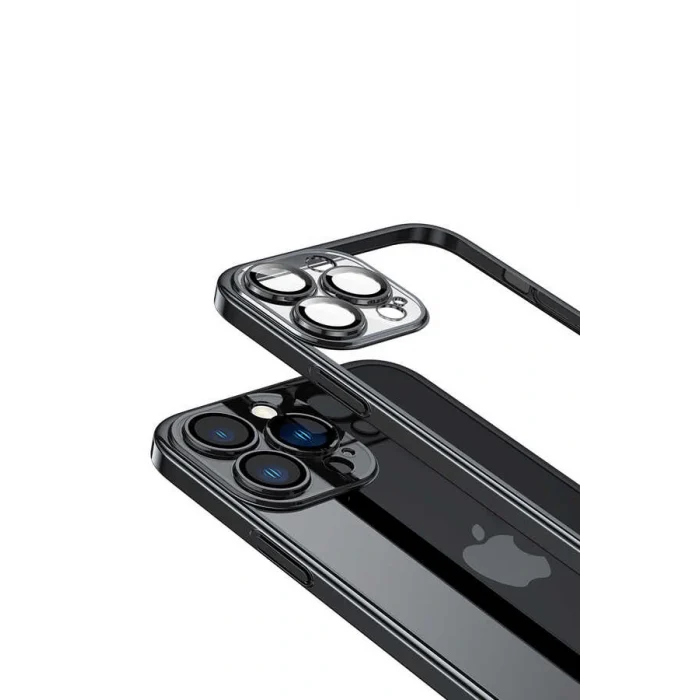 iPhone 13 Pro Kılıf Sert PC Renkli Çerçeveli Riksos Kapak