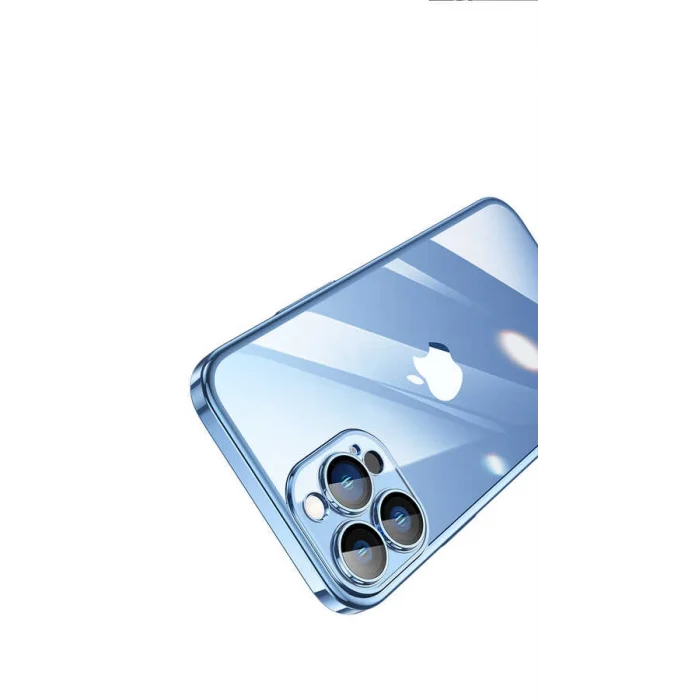iPhone 13 Pro Kılıf Sert PC Renkli Çerçeveli  Riksos Kapak