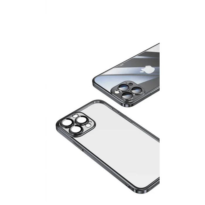iPhone 13 Pro Kılıf Sert PC Renkli Çerçeveli  Riksos Kapak