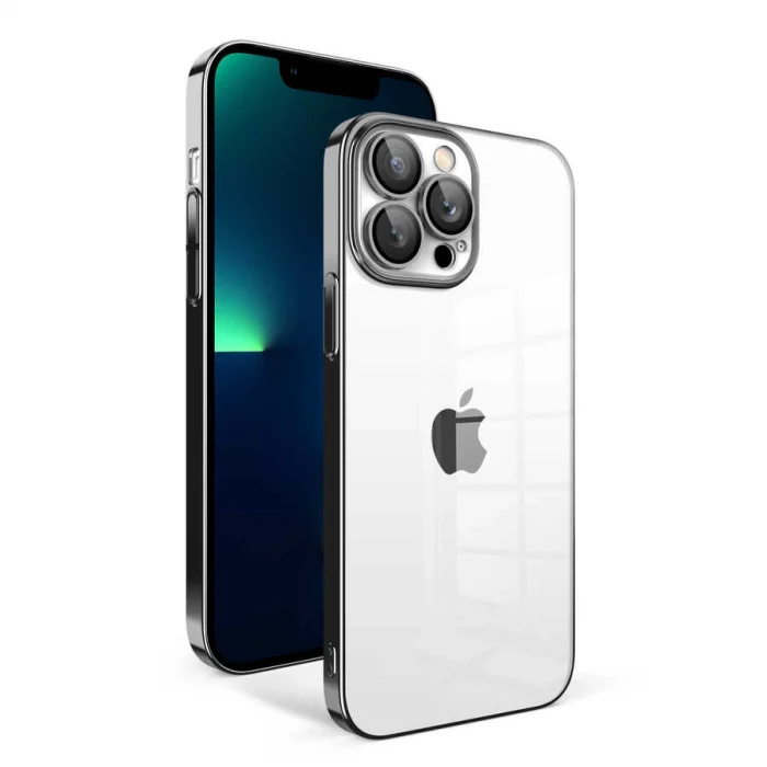 iPhone 13 Pro Max Kılıf Kamera Korumalı Renkli Çerçeveli  Garaj Kapak