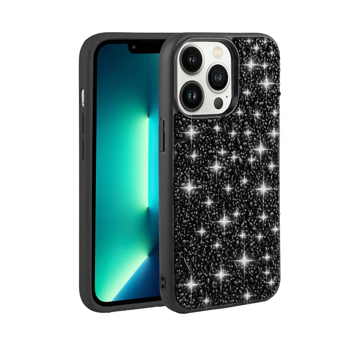 iPhone 13 Pro Max Kılıf Parlak Taşlı Tasarım Linea Kapak