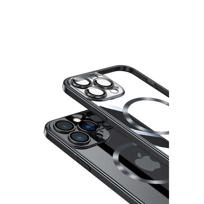 iPhone 13 Pro Max Kılıf Wireless Şarj Özellikli Sert PC  Riksos M-safe Kapak