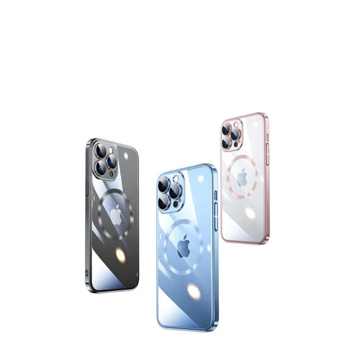 iPhone 13 Pro Max Kılıf Wireless Şarj Özellikli Sert PC  Riksos M-safe Kapak
