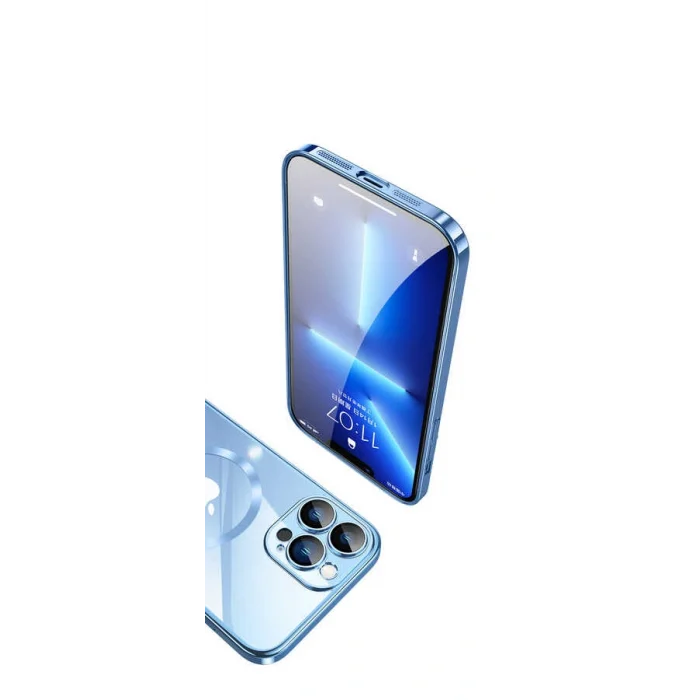 iPhone 13 Pro Max Kılıf Wireless Şarj Özellikli Sert PC Riksos M-safe Kapak