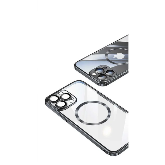 iPhone 13 Pro Max Kılıf Wireless Şarj Özellikli Sert PC  Riksos M-safe Kapak