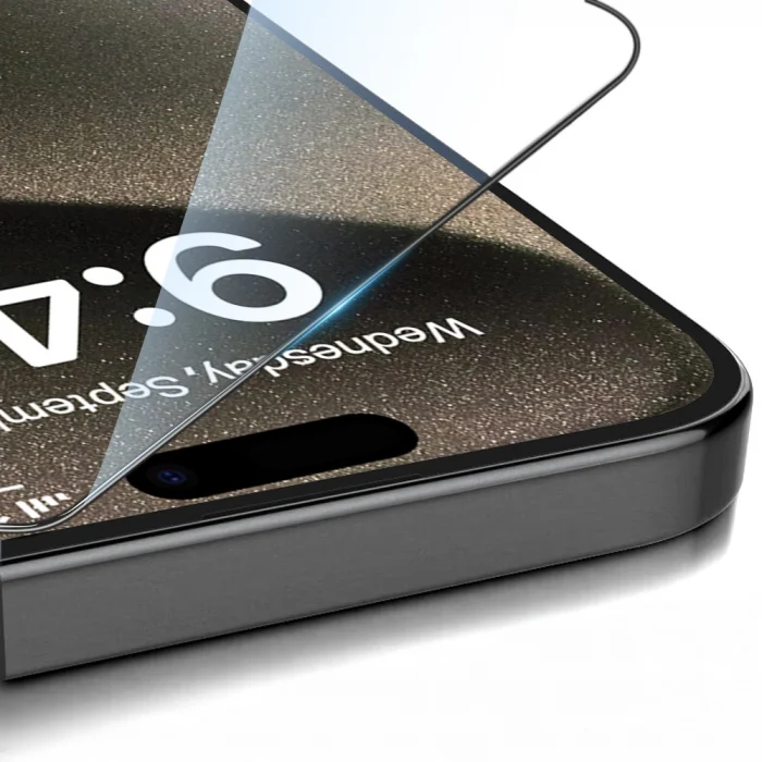 iPhone 13 3D Oliv HD Temperli Cam Ekran Koruyucu + Kolay Uygulama Aparatı