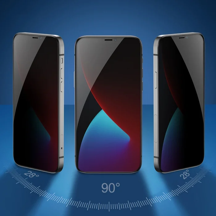 iPhone 13 Kolay Uygulama Aparatlı 5D Magic Privacy Glass Hayalet Cam Ekran