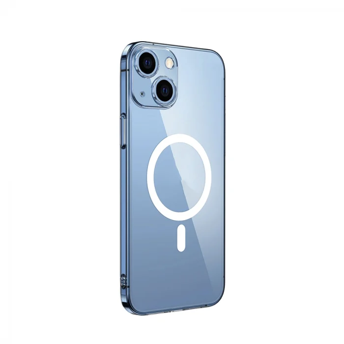 iPhone 14 Kamera Korumalı M-Safe Şarj Özellikli Şeffaf London Sert PC Kapak