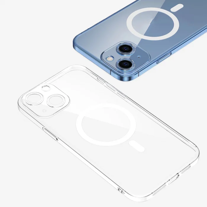 iPhone 14 Kamera Korumalı M-Safe Şarj Özellikli Şeffaf London Sert PC Kapak