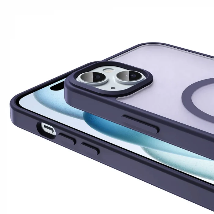 iPhone 14 Kılıf M-safe Şarj Özellikli Mat Arka Yüzey Sio Kapak