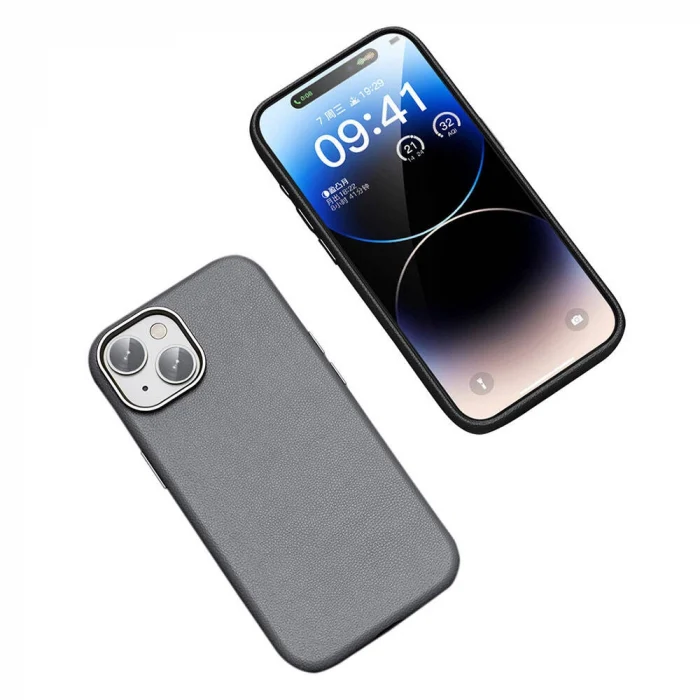 iPhone 14 Kılıf M-safe Şarj Özellikli PU Deri Adora Kapak
