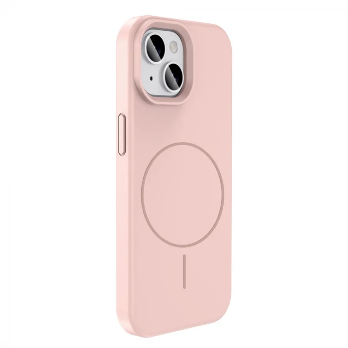 iPhone 14 Kılıf M-safe Şarj Özellikli Sıvı Teknolojili Silinebilir Sert Kivi Kapak