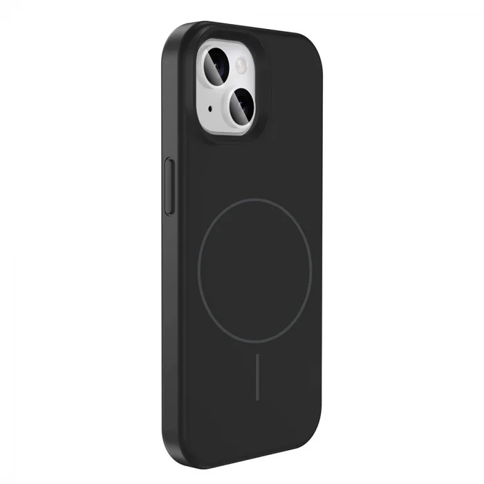 iPhone 14 Kılıf M-safe Şarj Özellikli Sıvı Teknolojili Silinebilir Sert Kivi Kapak