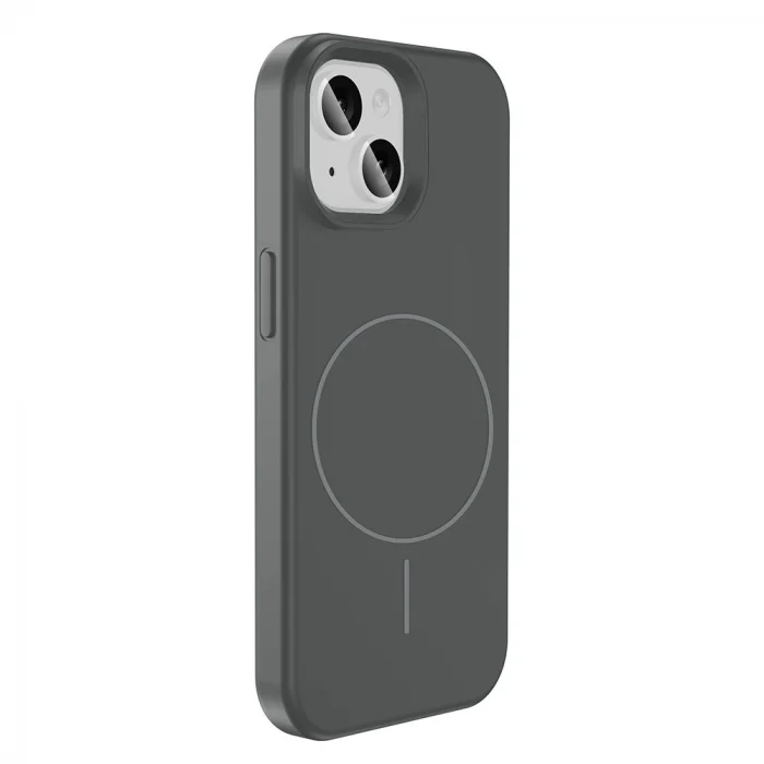 iPhone 14 Kılıf M-safe Şarj Özellikli Sıvı Teknolojili Silinebilir Sert Kivi Kapak