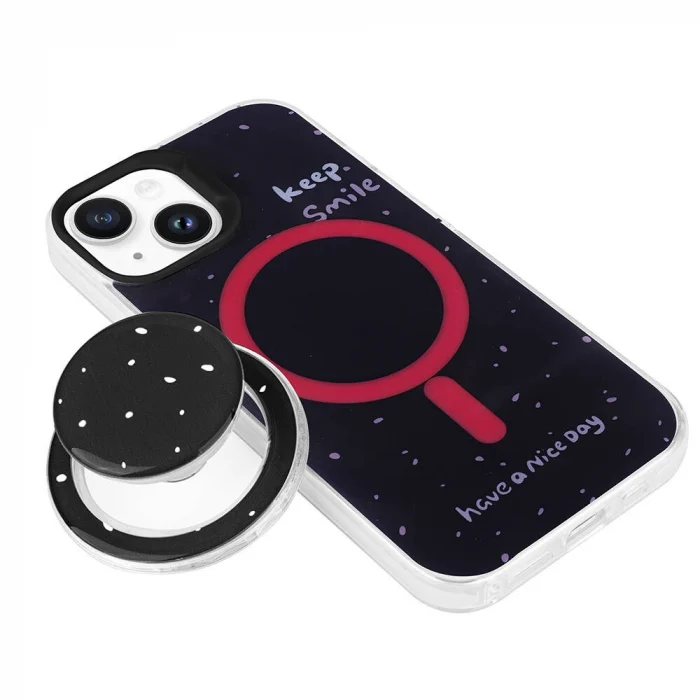 iPhone 14 Kılıf M-safe Şarj Özellikli Tak-Çıkar Pop Soketli Tiktok Kapak