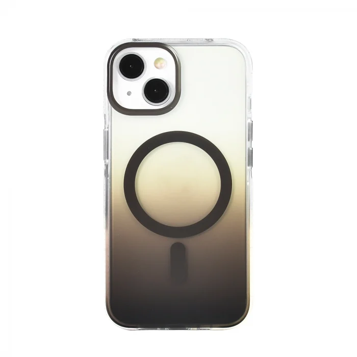 iPhone 14 Kılıf M-safe Şarj Özellikli Transparan Renk Geçişli Toros Kapak