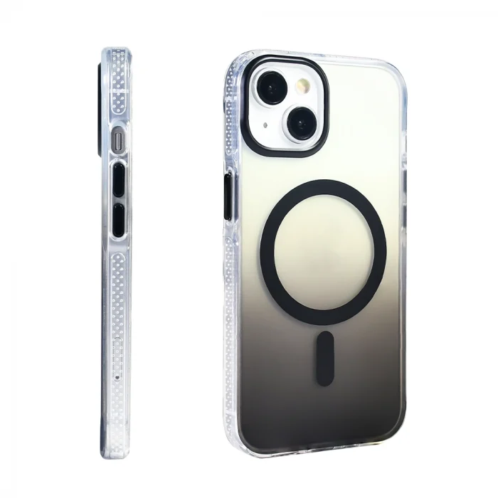 iPhone 14 Kılıf M-safe Şarj Özellikli Transparan Renk Geçişli Toros Kapak