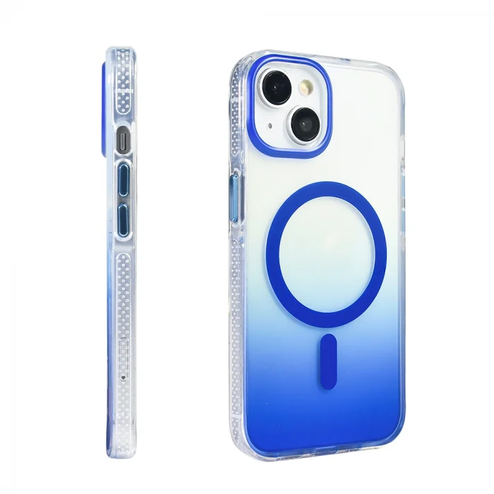 iPhone 14 Kılıf M-safe Şarj Özellikli Transparan Renk Geçişli Toros Kapak