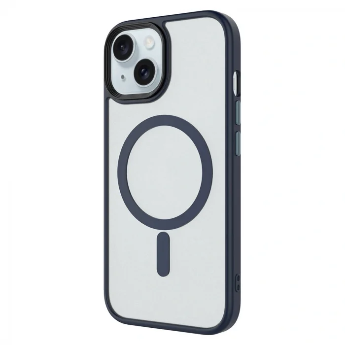 iPhone 14 Kılıf Mat Arka Yüzey Wireless Şarj Özellikli Flet M-safe Kapak