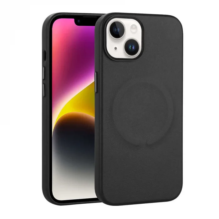 iPhone 14 Kılıf PU Deri M-safe Wireless Şarj Özellikli  Derix Kapak