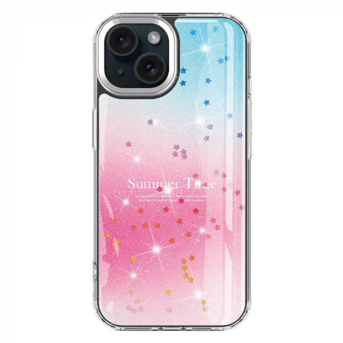 iPhone 14 Kılıf Simli Desenli Parlak Task Kapak