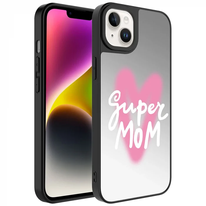 iPhone 14 Plus Kılıf Aynalı Desenli Kamera Korumalı Parlak Mirror Kapak