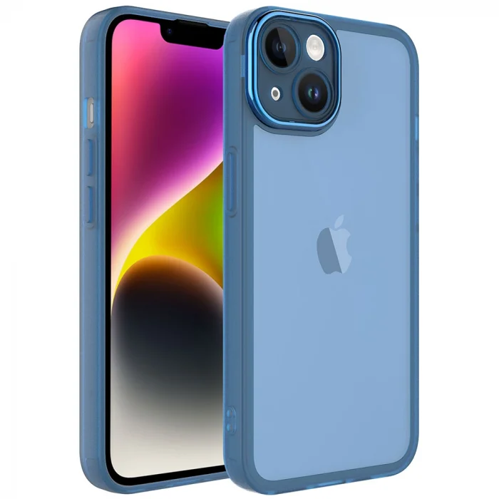 iPhone 14 Plus Kılıf Kamera Korumalı Transparan Post Kapak