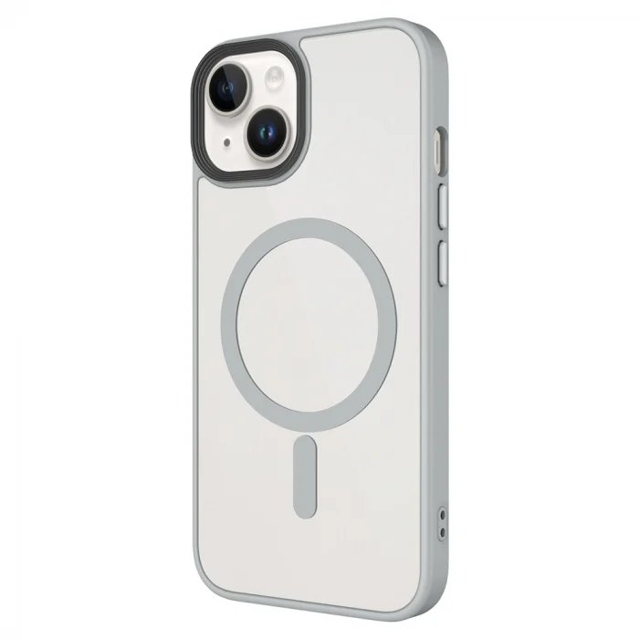 iPhone 14 Plus Kılıf Mat Arka Yüzey Wireless Şarj Özellikli  Flet M-safe Kapak