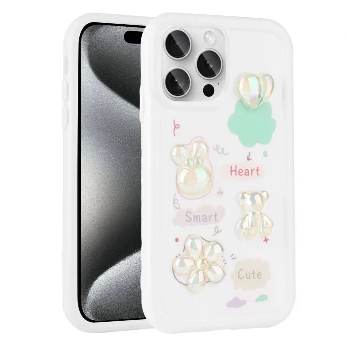 iPhone 14 Pro Kılıf Kabartma Figürlü Parlak Toys Silikon Kapak