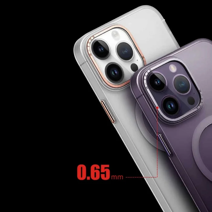 iPhone 14 Pro Kılıf M-safe Şarj Özellikli Buzlu Sert PC  Tuval Kapak