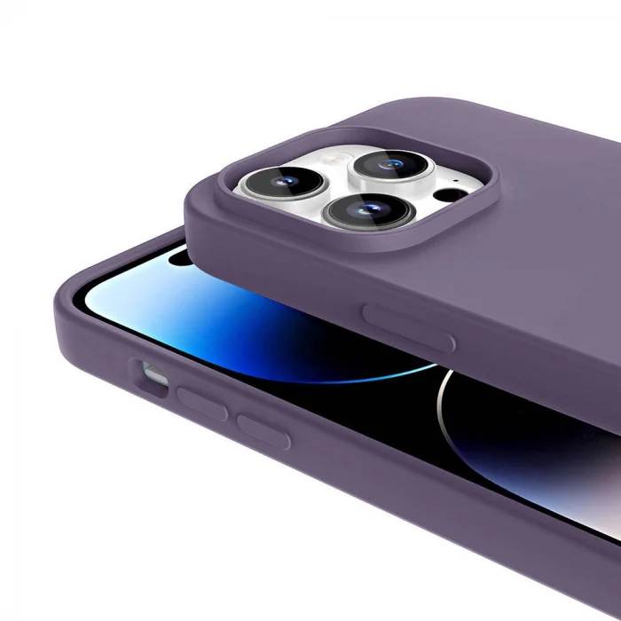 iPhone 14 Pro Kılıf M-safe Şarj Özellikli Sıvı Teknolojili Silinebilir Sert Kivi Kapak