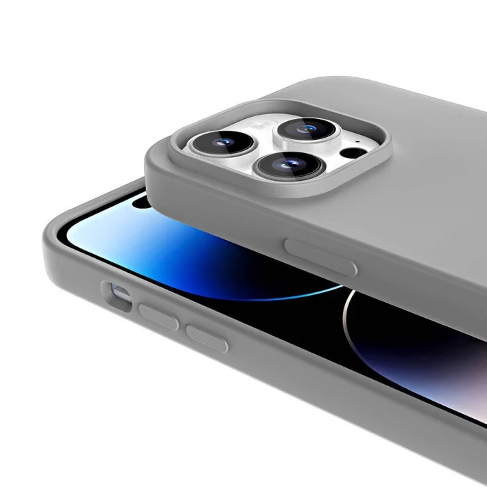 iPhone 14 Pro Kılıf M-safe Şarj Özellikli Sıvı Teknolojili Silinebilir Sert Kivi Kapak