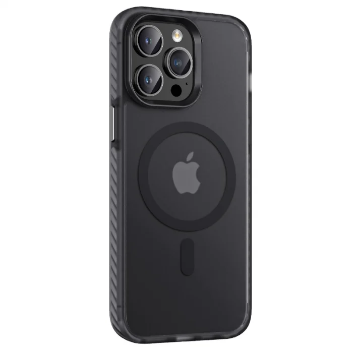 iPhone 14 Pro Kılıf Mat Arka Yüzey Wireless Şarj Özellikli Locik Kapak