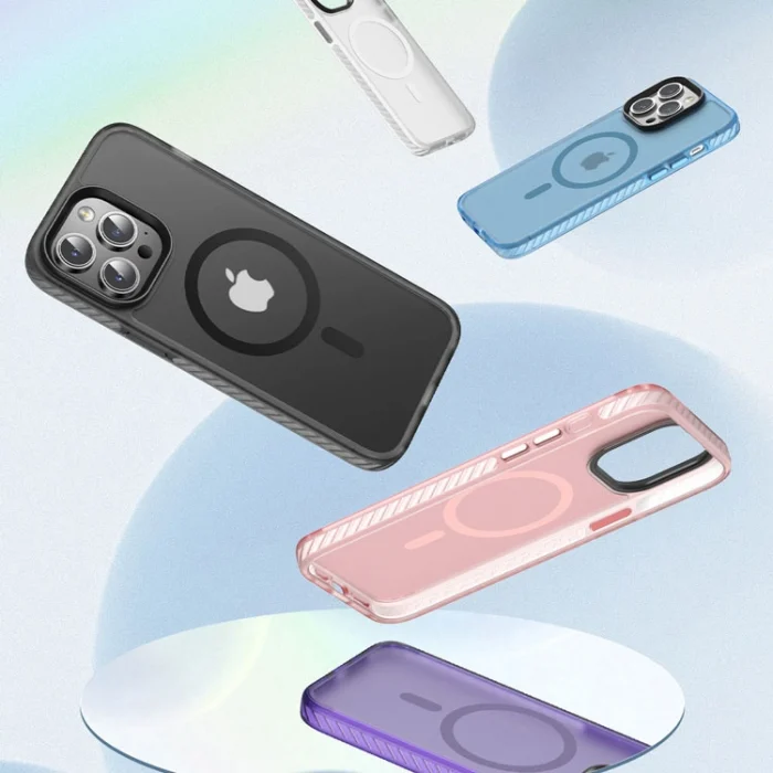 iPhone 14 Pro Kılıf Mat Arka Yüzey Wireless Şarj Özellikli Locik Kapak