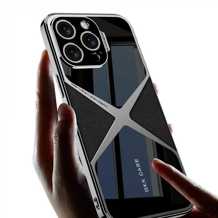 iPhone 14 Pro Kılıf Ultra İnce Kamera Korumalı PC + Deri Arka Yüzey X-Pro Kapak