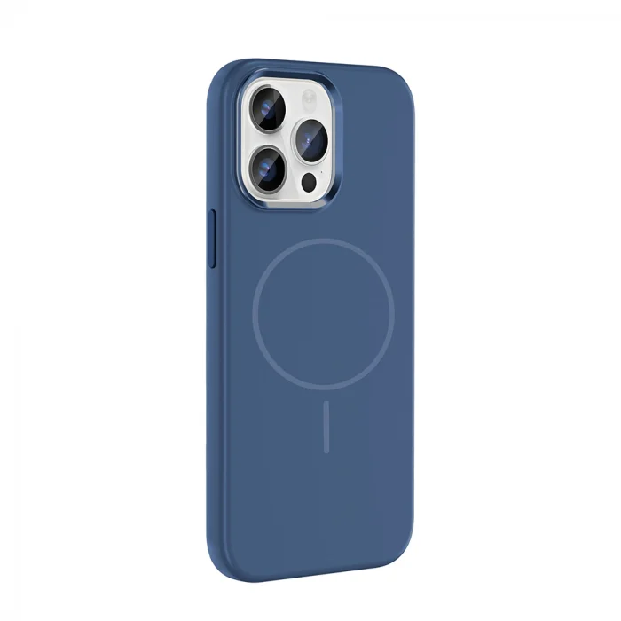 iPhone 14 Pro Max Kılıf M-Safe Şarj Özellikli Metal Kamera Çerçeveli Edi Silikon Kapak