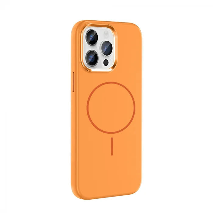 iPhone 14 Pro Max Kılıf M-Safe Şarj Özellikli Metal Kamera Çerçeveli Edi Silikon Kapak
