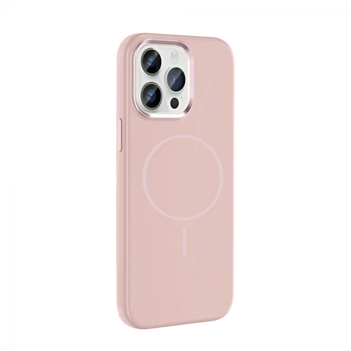 iPhone 14 Pro Max Kılıf M-Safe Şarj Özellikli Metal Kamera Çerçeveli Edi Silikon Kapak