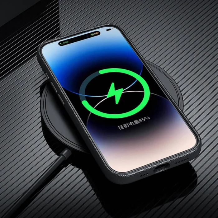iPhone 14 Pro Max Kılıf M-safe Şarj Özellikli PU Deri Adora Kapak