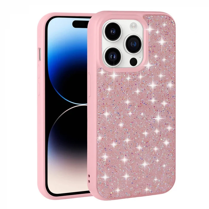 iPhone 14 Pro Max Kılıf Parlak Taşlı Tasarım Pırlanta Kapak