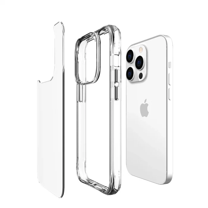 iPhone 14 Pro Max Kılıf Şeffaf Ultra İnce Airbag Tasarımlı Okka Kapak