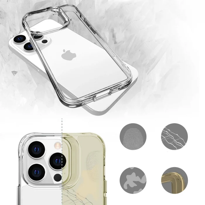 iPhone 14 Pro Max Kılıf Şeffaf Ultra İnce Airbag Tasarımlı Okka Kapak