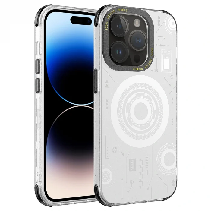 iPhone 14 Pro Max Kılıf Wireless Şarj Özellikli Desenli Hot Kapak