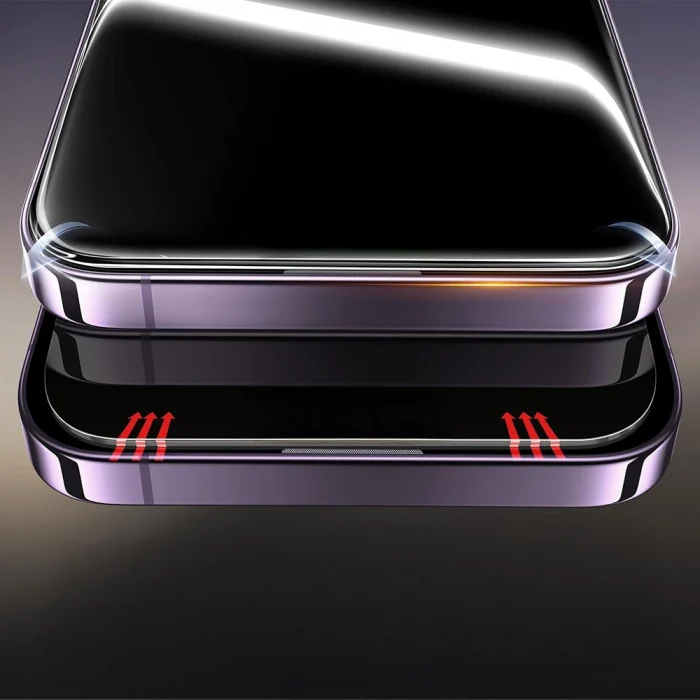 iPhone 14 Pro Max 2.5D Oliv Privacy Temperli Cam Ekran Koruyucu + Kolay Uygulama Aparatı