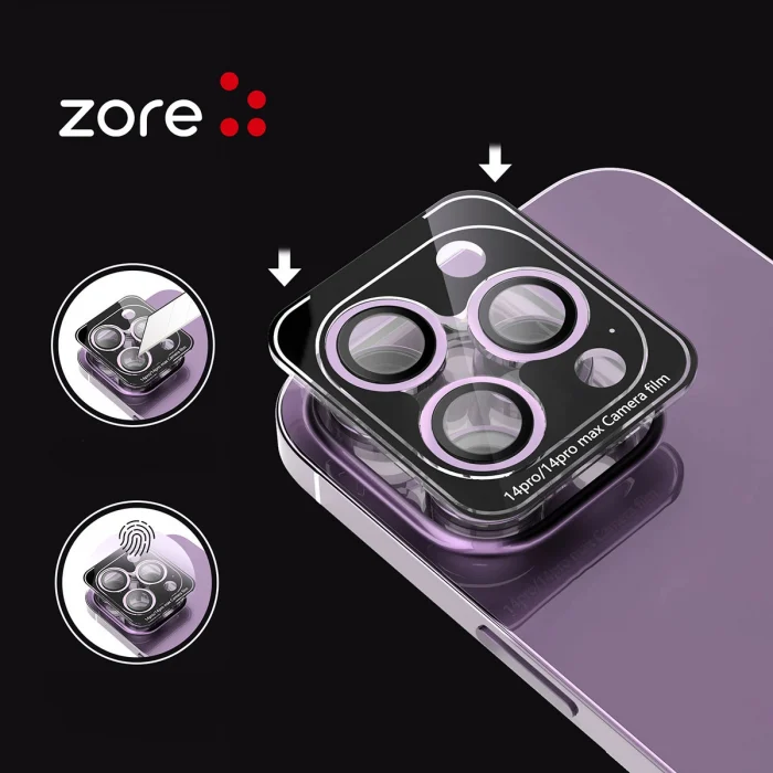 iPhone 14 Pro Max CL-12 Premium Safir Parmak İzi Bırakmayan Anti-Reflective Kamera Lens Koruyucu